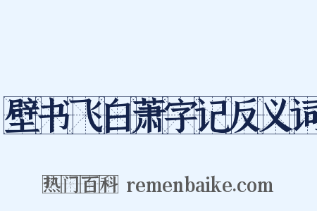 壁书飞白萧字记反义词是什么意思的图片